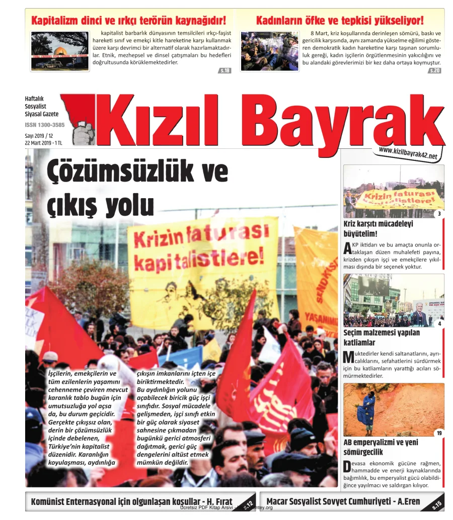 Kızılbayrak Yıl 2019 Sayı 12 22 Mart kapak görseli