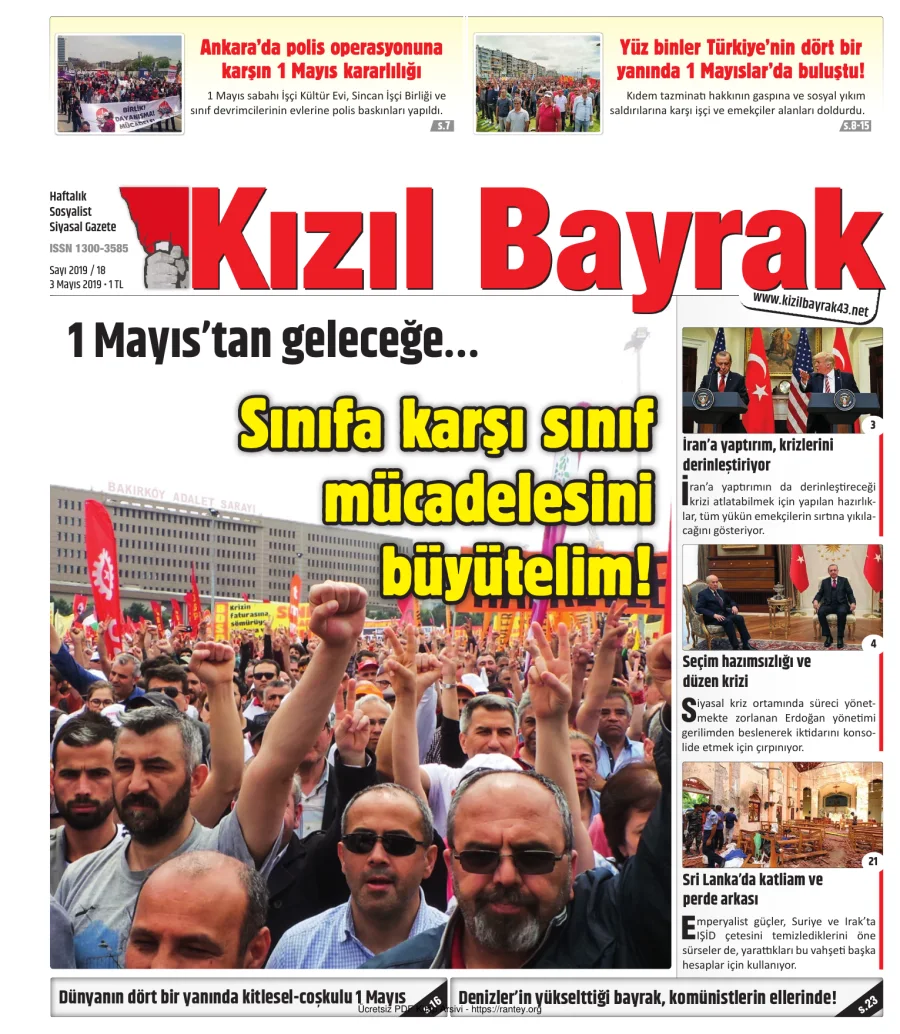 Kızılbayrak Yıl 2019 Sayı 18 03 Mayıs kapak görseli