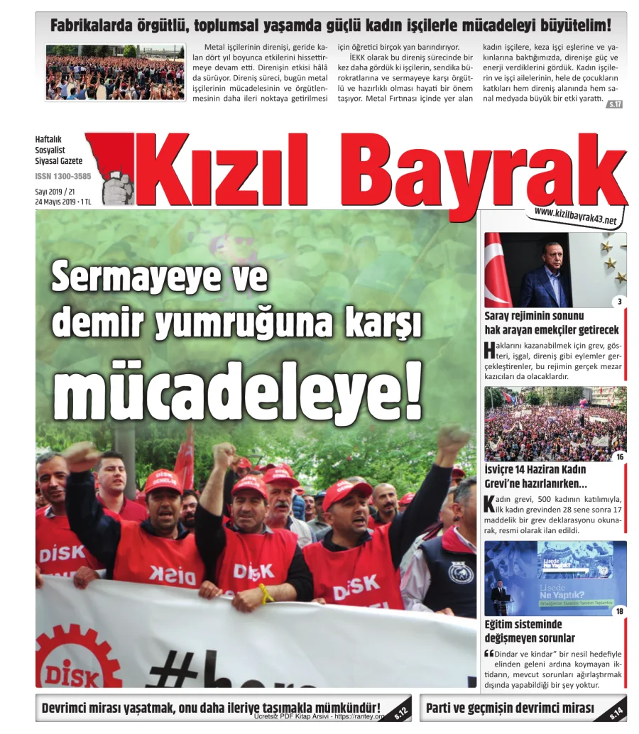 Kızılbayrak Yıl 2019 Sayı 21 24 Mayıs kapak görseli