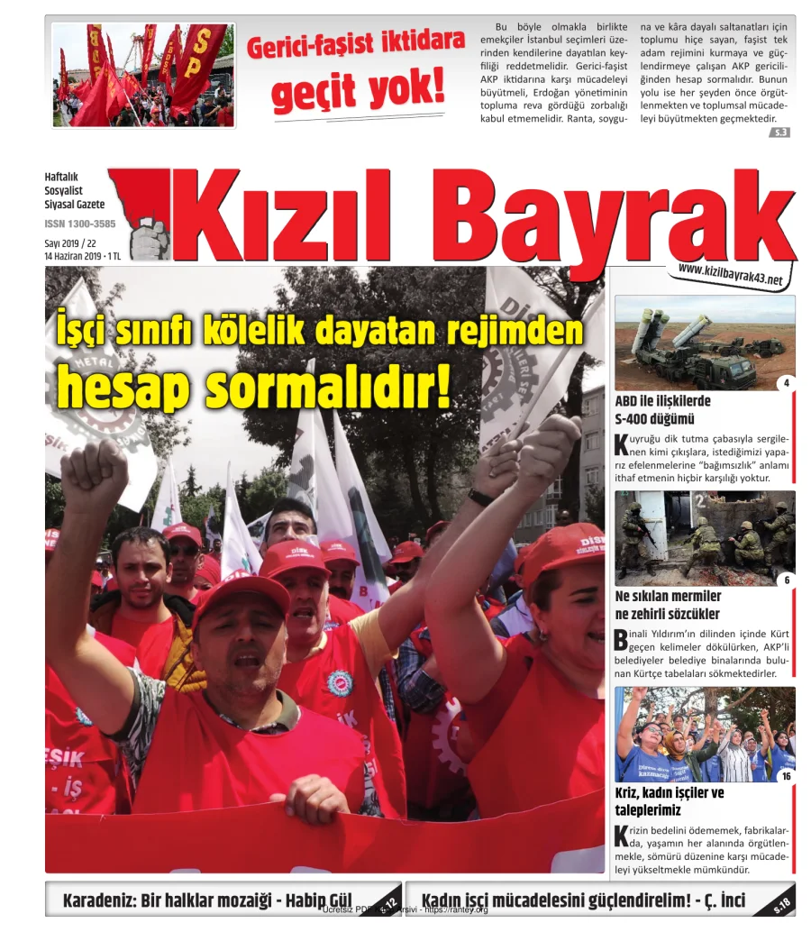 Kızılbayrak Yıl 2019 Sayı 22 14 Haziran kapak görseli