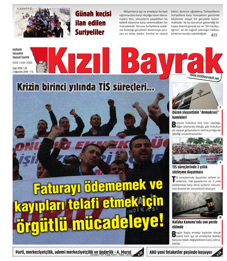 Kızılbayrak Yıl 2019 Sayı 29 02 Ağustos kapak görseli