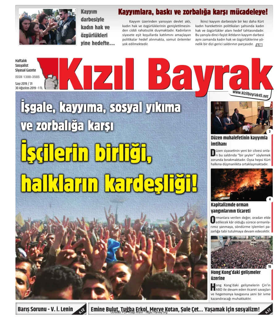 Kızılbayrak Yıl 2019 Sayı 31 30 Ağustos kapak görseli