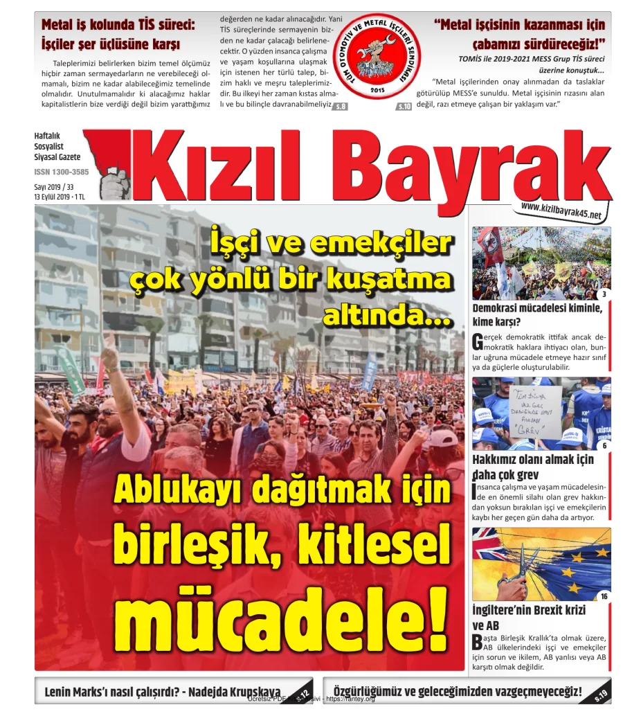 Kızılbayrak Yıl 2019 Sayı 33 13 Eylül kapak görseli