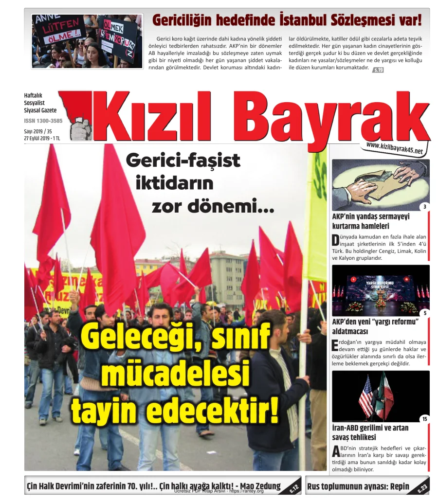 Kızılbayrak Yıl 2019 Sayı 35 27 Eylül kapak görseli