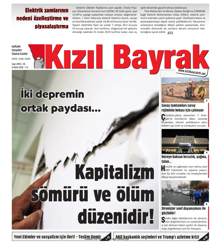 Kızılbayrak Yıl 2019 Sayı 36 04 Ekim kapak görseli