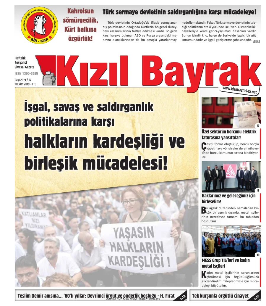 Kızılbayrak Yıl 2019 Sayı 37 11 Ekim kapak görseli