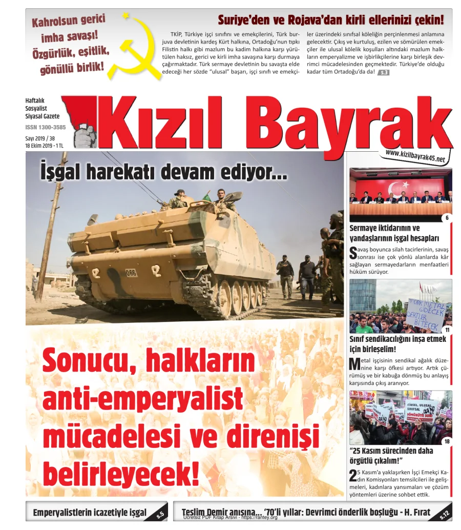 Kızılbayrak Yıl 2019 Sayı 38 18 Ekim kapak görseli