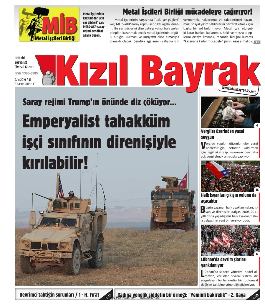 Kızılbayrak Yıl 2019 Sayı 41 08 Kasım kapak görseli