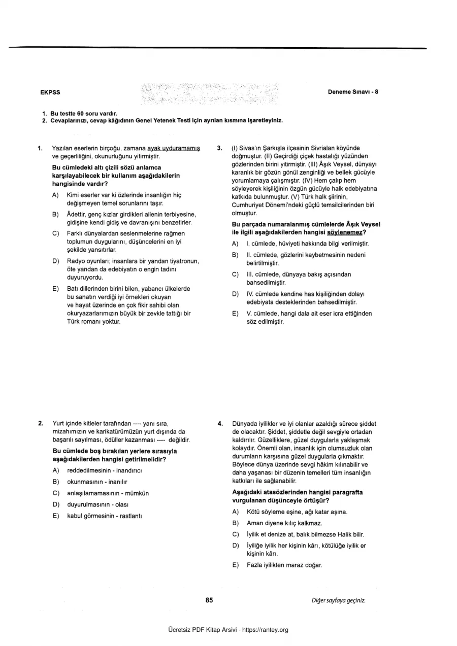 Komisyon 2026 E KPSS Lisans 10 Deneme 4 kapak görseli
