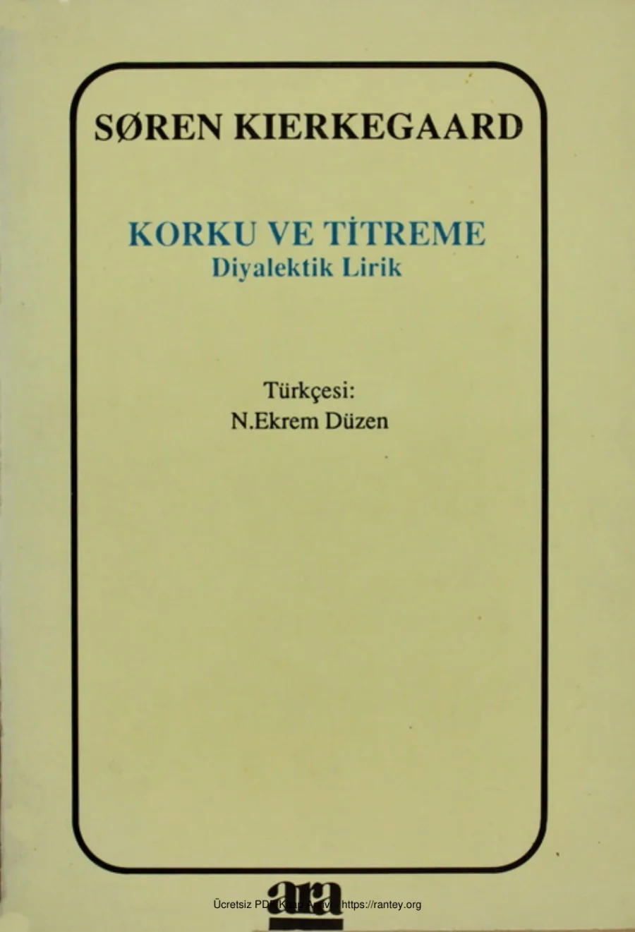 Korku ve Titreme Ara Yayınları kapak görseli