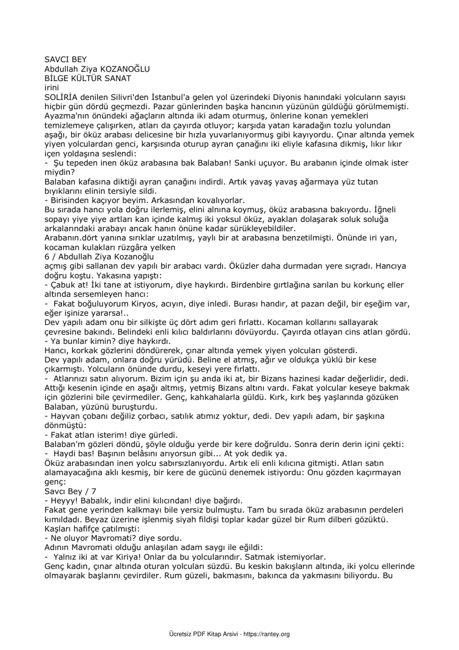 Kozanoglu Savci Bey kapak görseli