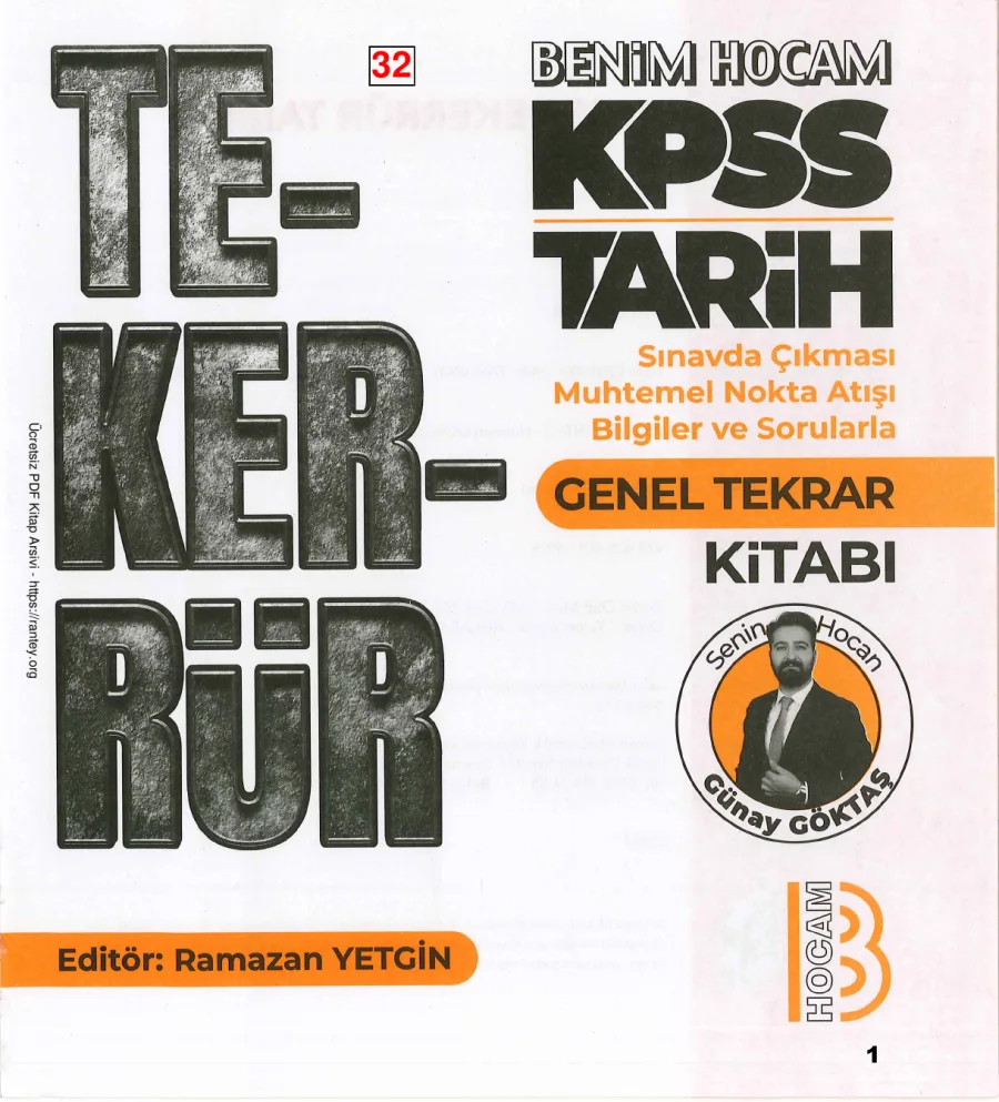 KPSS BENİM HOCAM TEKERRÜR TARİH GENEL TEKRAR KİTABI kapak görseli