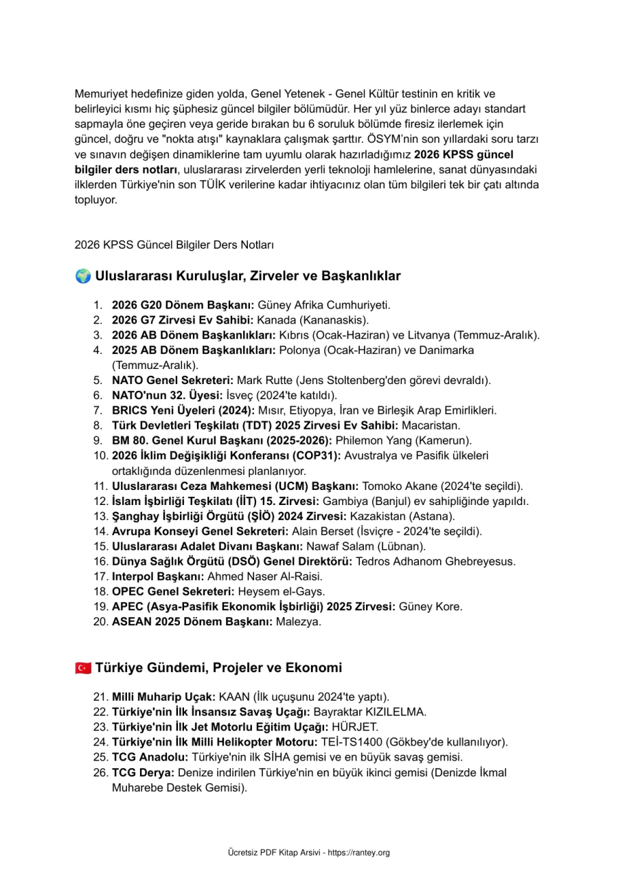 KPSS Güncel bilgiler ders notları 2026 1 kapak görseli