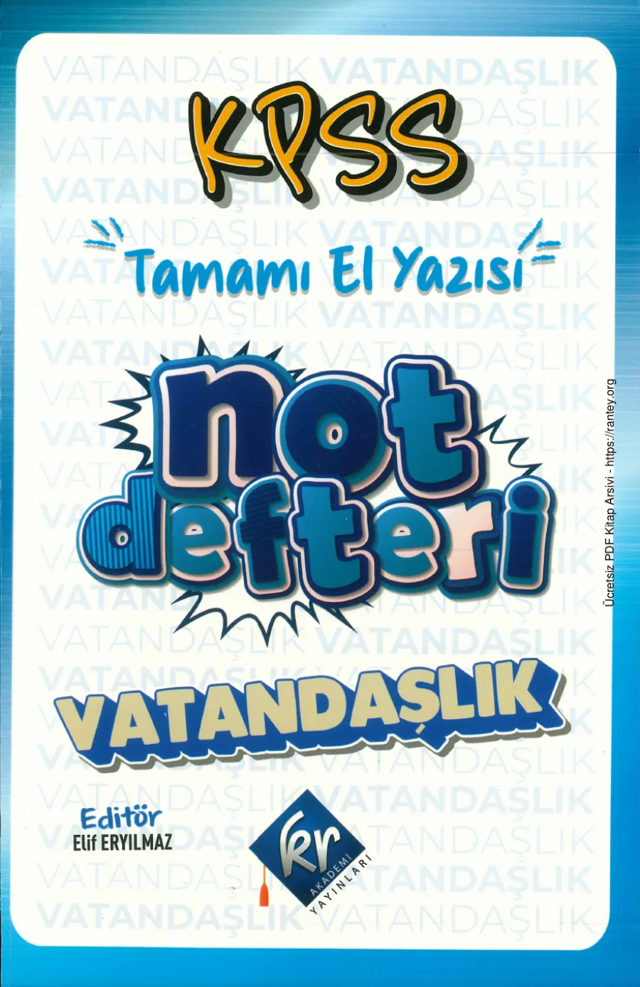 Kpss Kr Akademi Vatandaslık Not Defteri kapak görseli