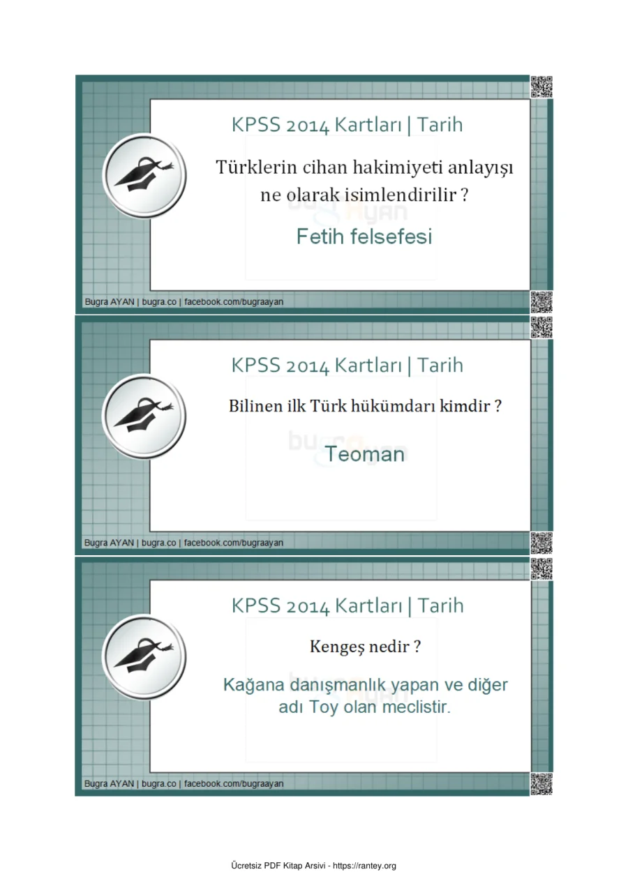KPSS ÖZET KARTLAR Tarih Hafızanızı Tazeleyin 1 kapak görseli