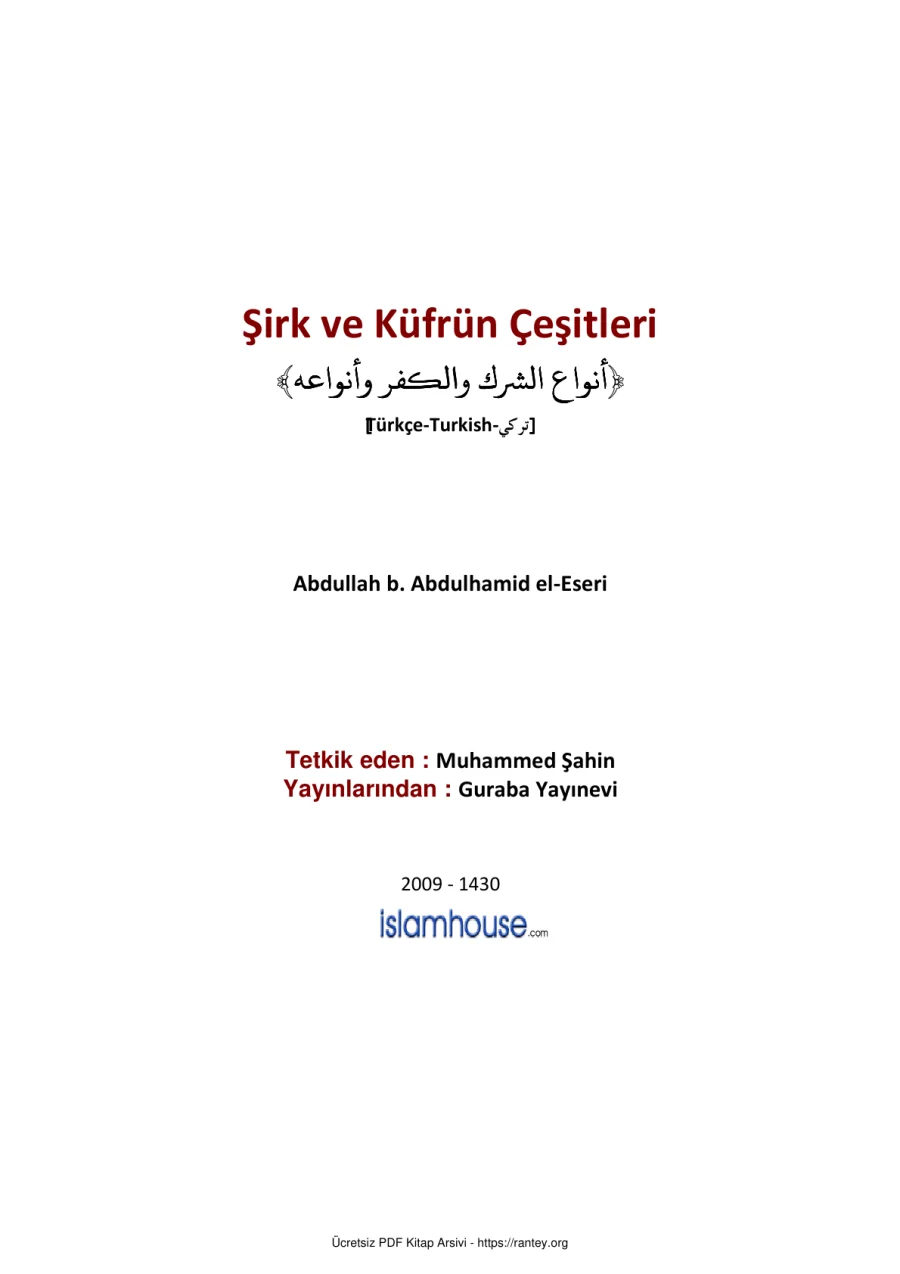Kufrun Cesitleri Ebu Abdulmumin Tekin Mıhçı kapak görseli