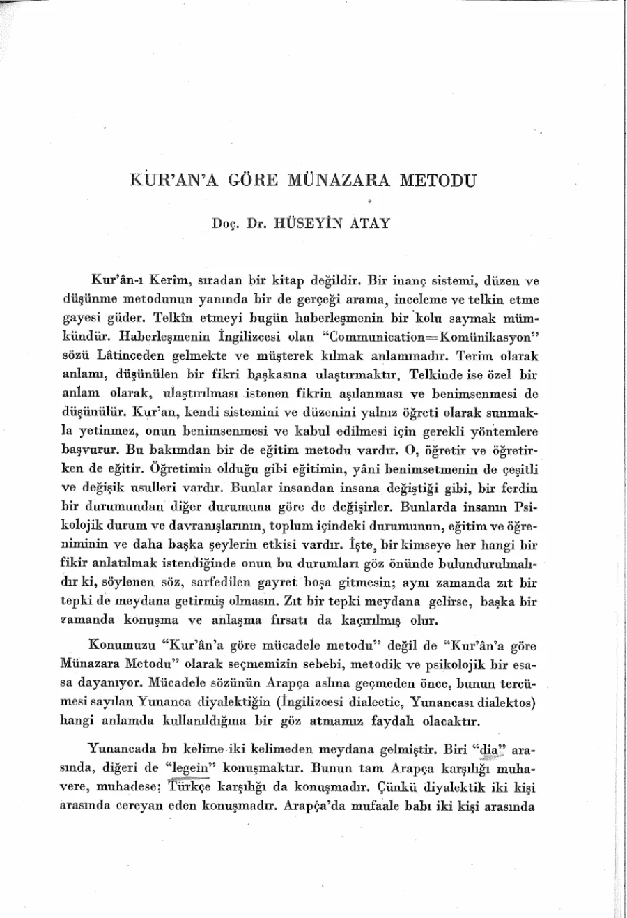 Kur'an'a Göre Munazara Metodu kapak görseli