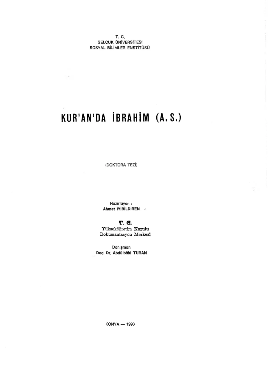 Kur'an'da Ibrahim As Tez kapak görseli