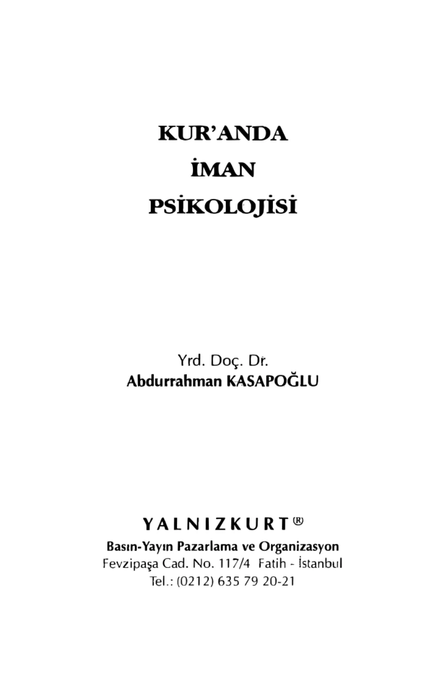 Kur'an'da İman Psikolojisi kapak görseli
