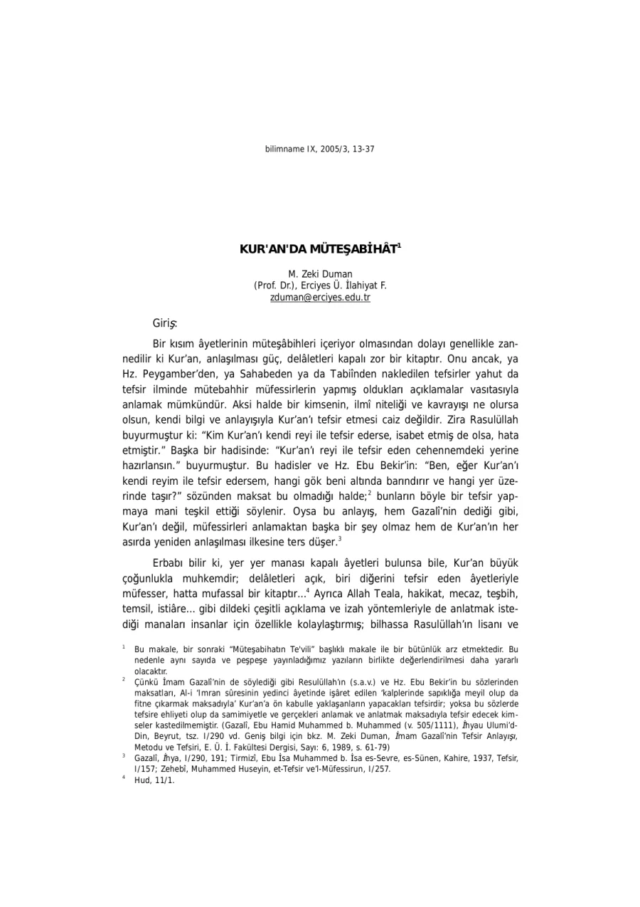 Kur An Da Müteşabihat kapak görseli