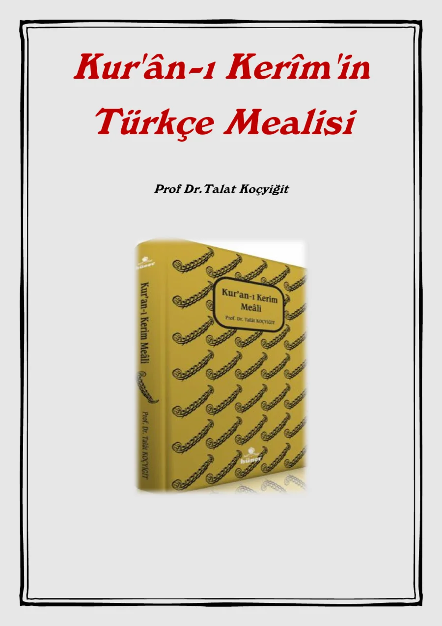 Kur'an I Kerim'in Türkçe Mealisi kapak görseli