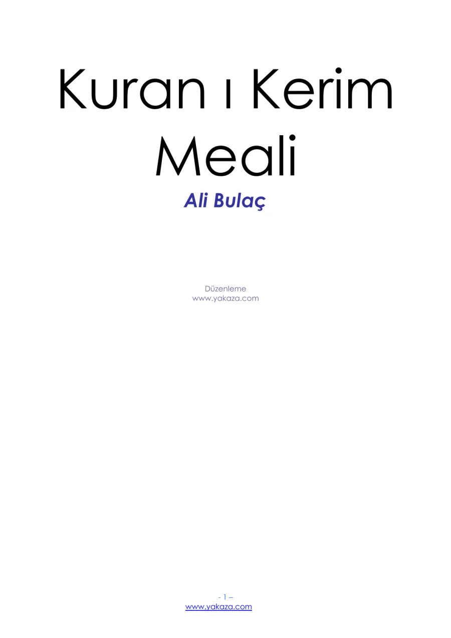 Kur'an I Kerim Meali kapak görseli