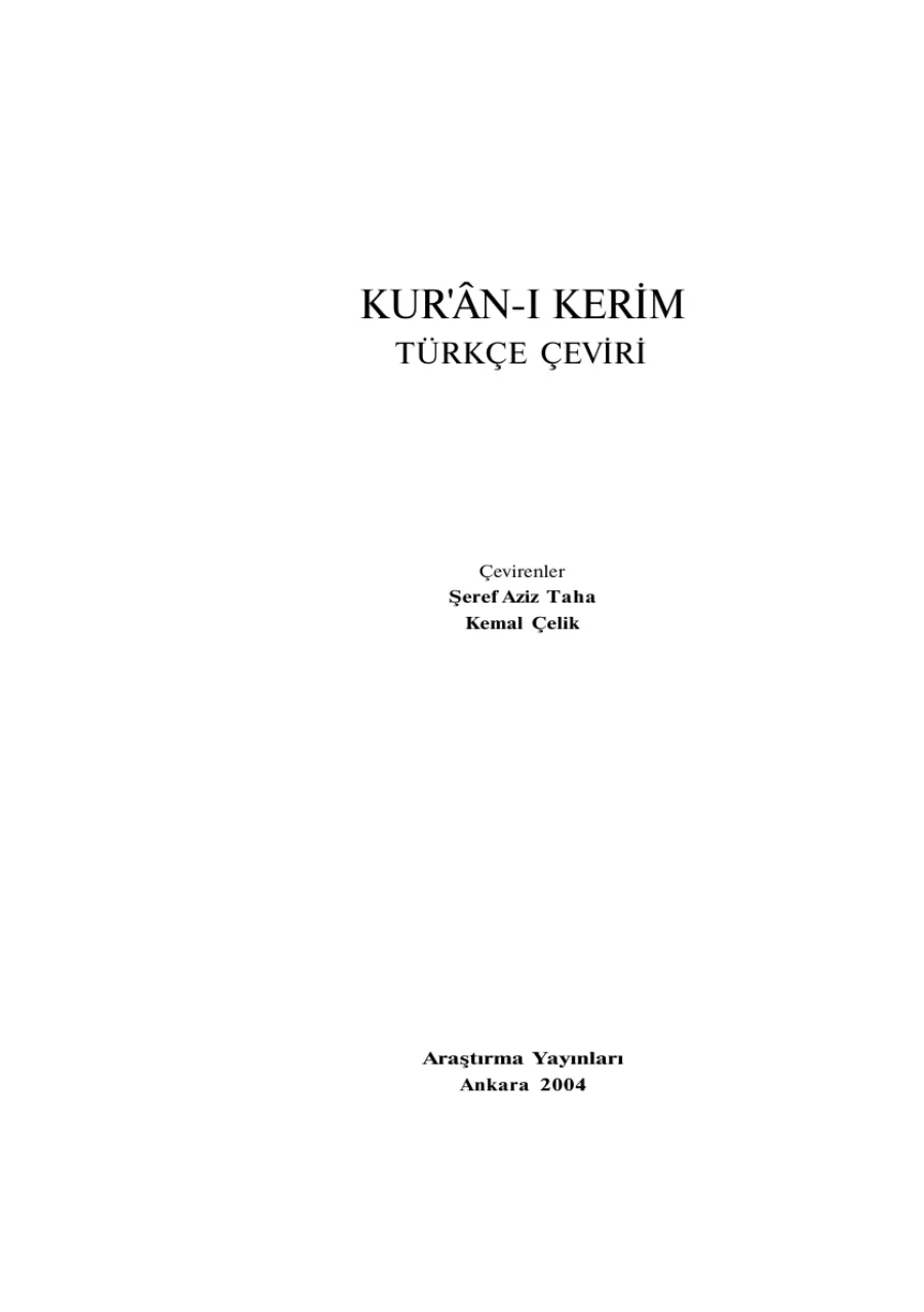 Kur'an I Kerim Türkçe Çevirisi kapak görseli