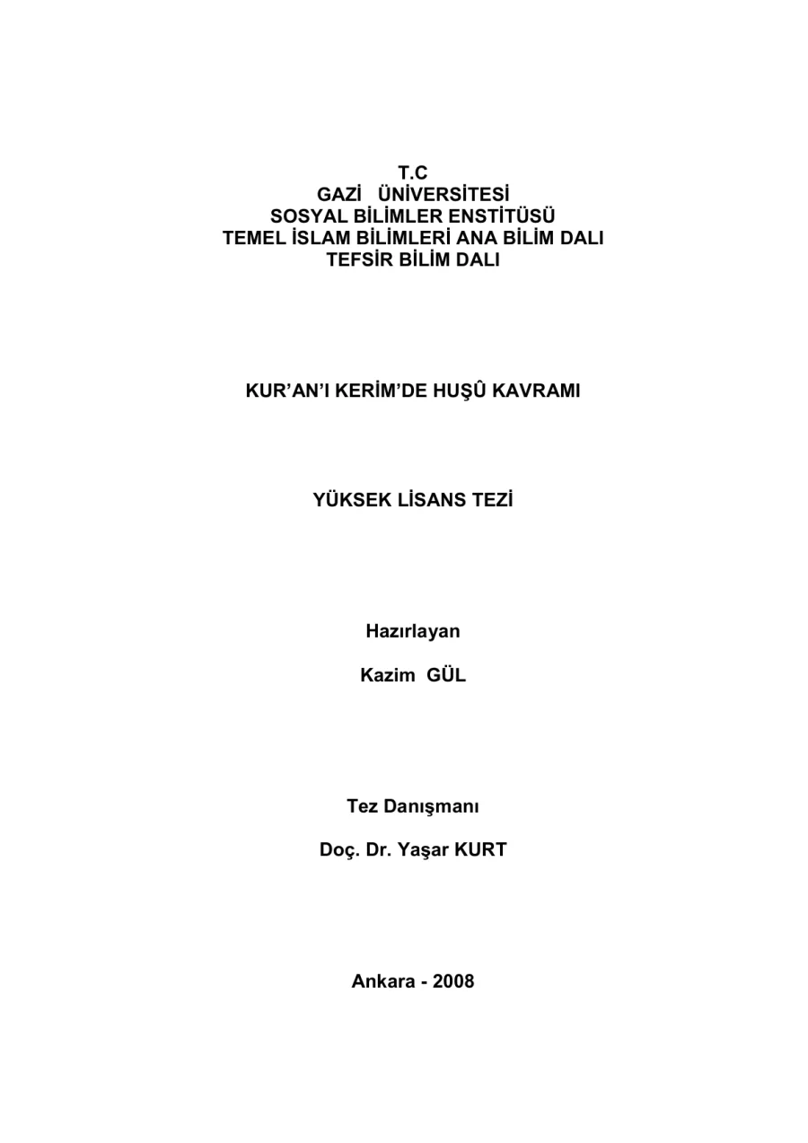 Kur'an'ı Kerimde Huşû Kavrami kapak görseli