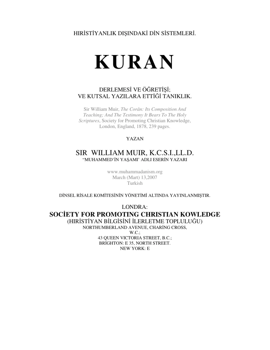 Kur'an'ın Tanıklığı kapak görseli