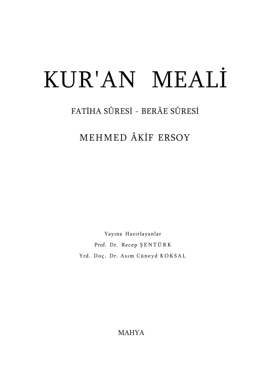 Kur'an Meali kapak görseli