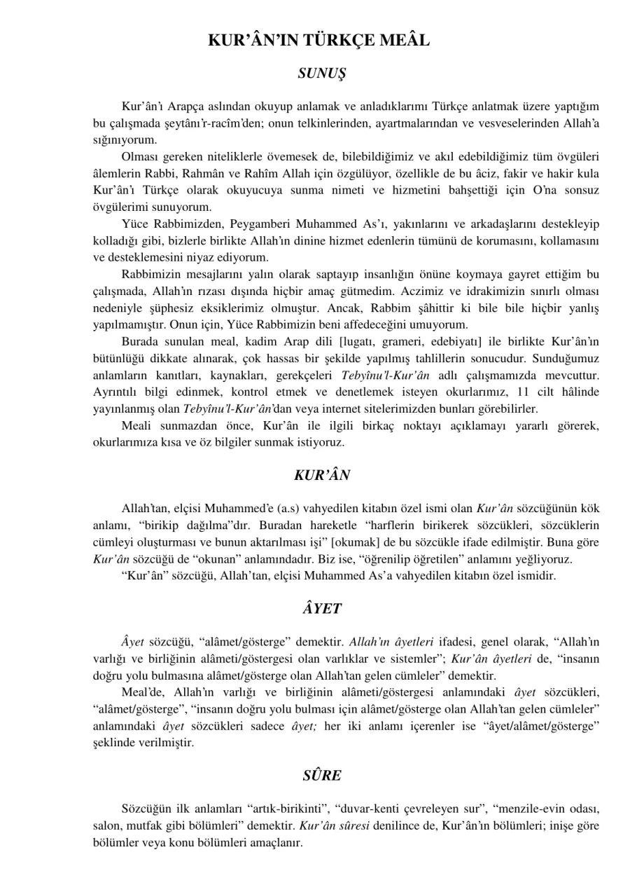 Kur'an Türkçe Meal kapak görseli