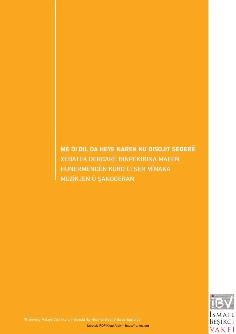 Kürt Sanatçılara Yönelik Hak ihlalleri İzleme Çalışması İsmail Beşikçi Vakfı Kürtçe kapak görseli