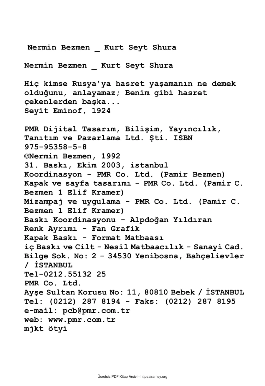 Kurt Seyt ve Shura kapak görseli