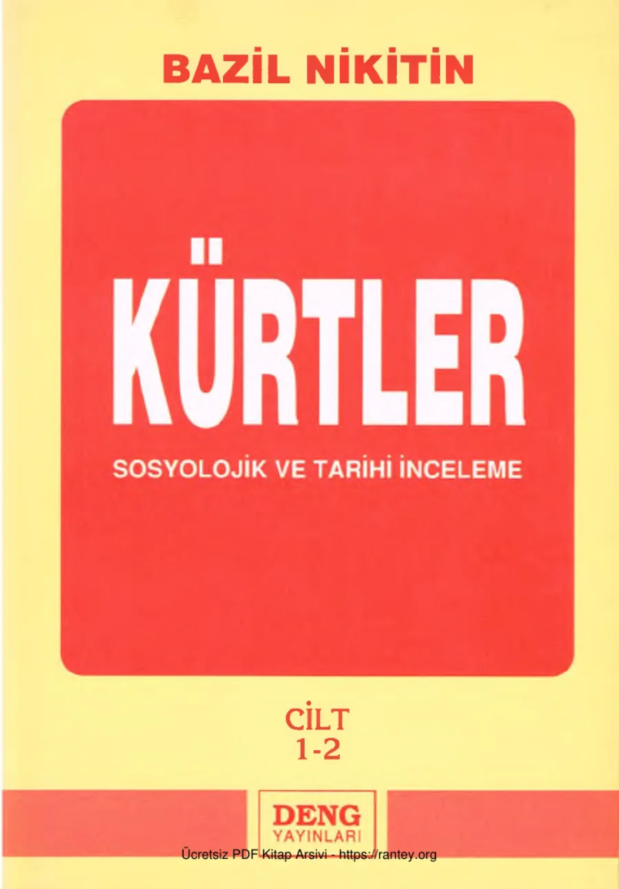 Kürtler 1 2 Sosyolojik ve Tarihi İnceleme kapak görseli