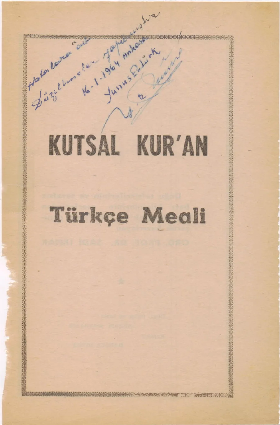 Kutsal Kur'an Türkçe Meali kapak görseli