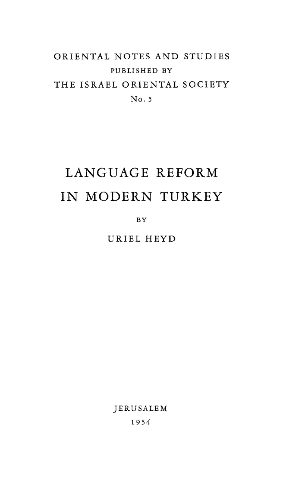 Language Reform in Modern Turkey PDF kapak görseli