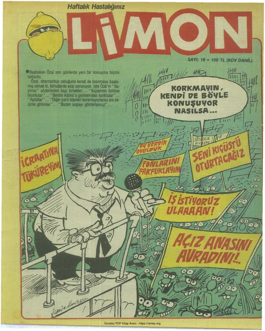 Limon 1986 Sayı 018 kapak görseli