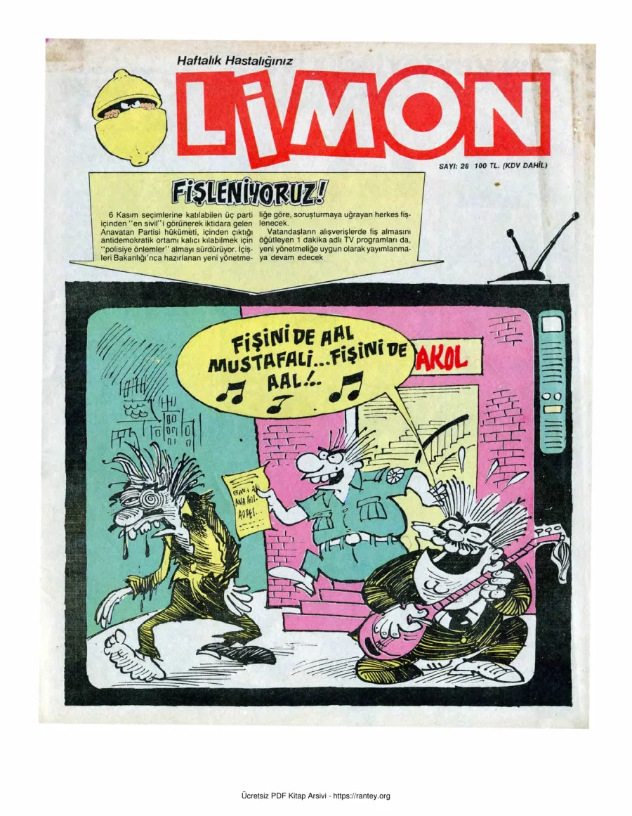 Limon 1986 Sayı 028 kapak görseli