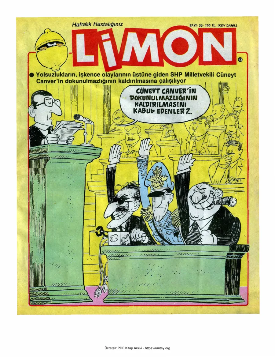 Limon 1986 Sayı 033 kapak görseli