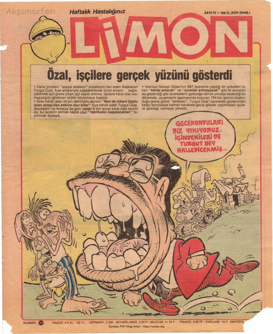 Limon 1987 Sayı 072 kapak görseli