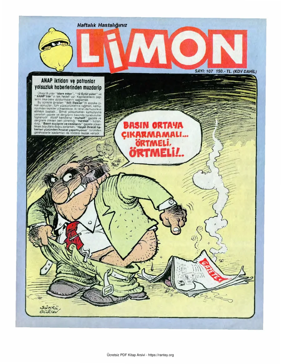 Limon 1988 Sayı 107 kapak görseli