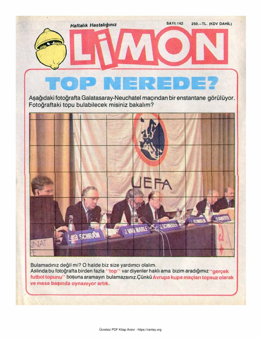 Limon 1988 Sayı 142 kapak görseli