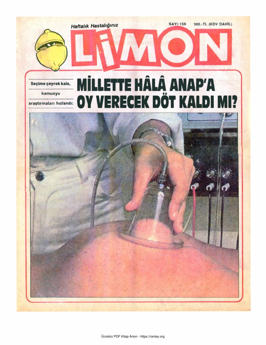 Limon 1989 Sayı 159 kapak görseli