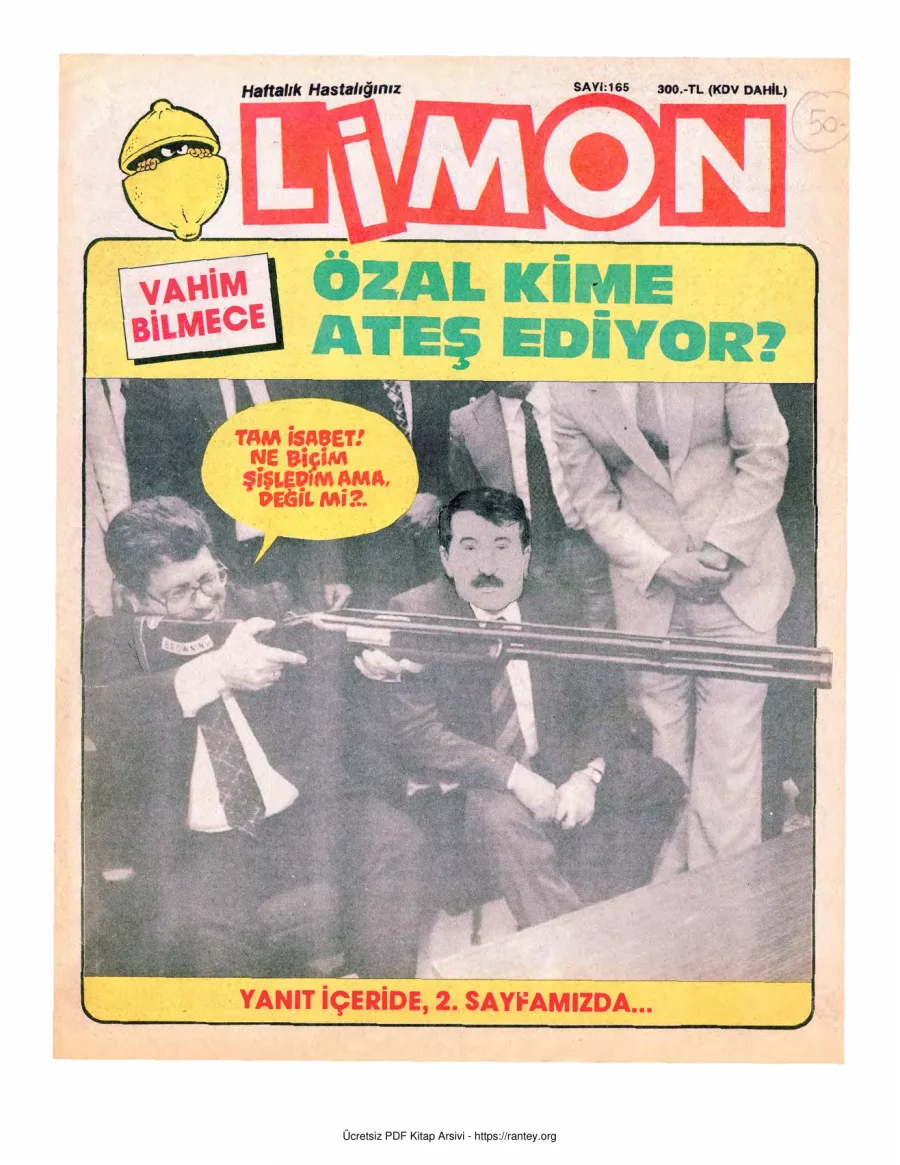 Limon 1989 Sayı 165 kapak görseli