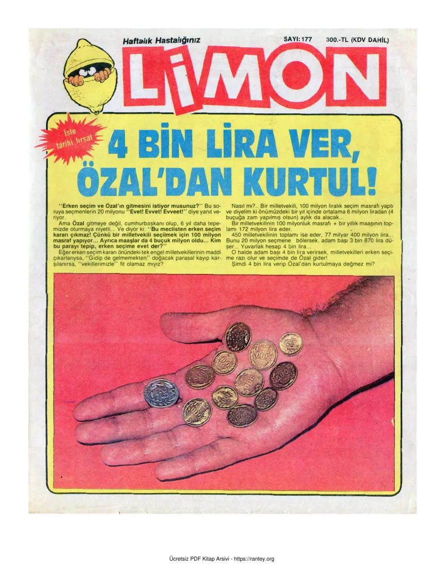 Limon 1989 Sayı 177 kapak görseli