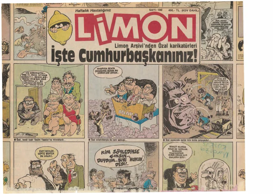 Limon 1989 Sayı 190 kapak görseli