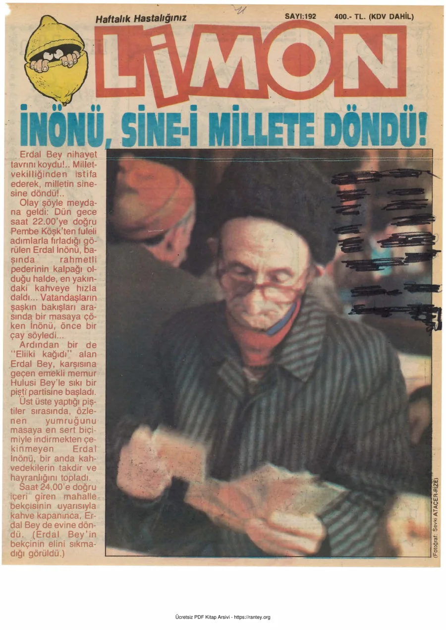 Limon 1989 Sayı 192 kapak görseli