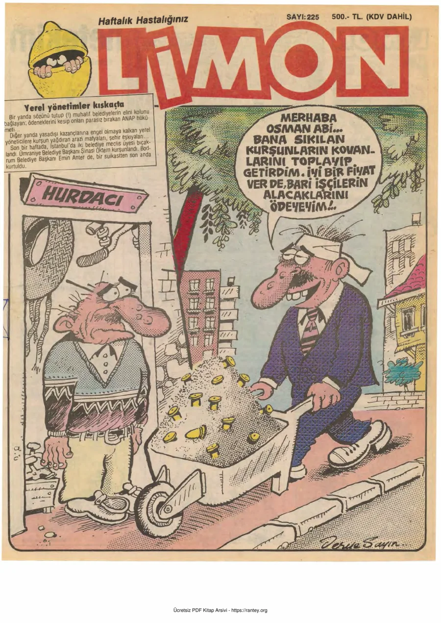 Limon 1990 Sayı 225 kapak görseli