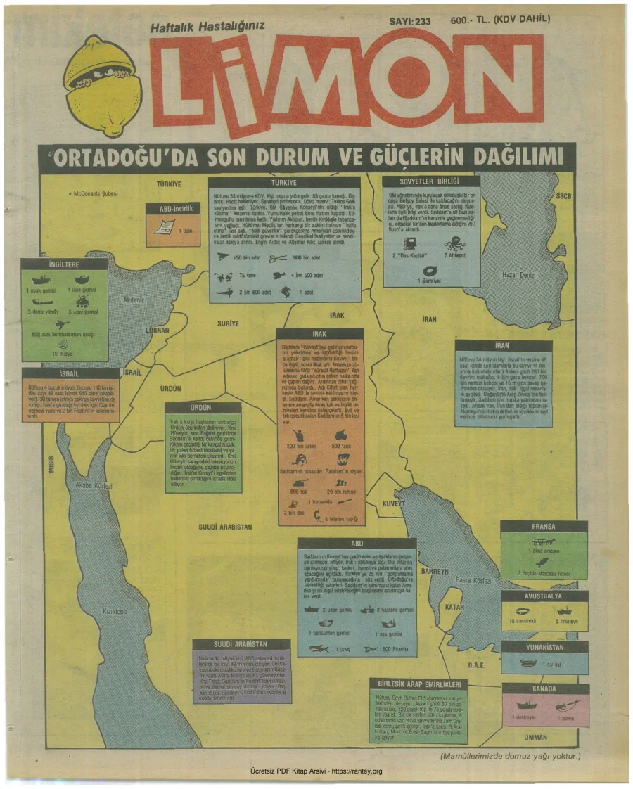 Limon 1990 Sayı 233 kapak görseli