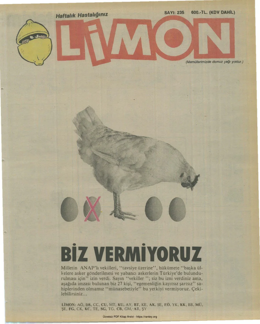 Limon 1990 Sayı 235 kapak görseli
